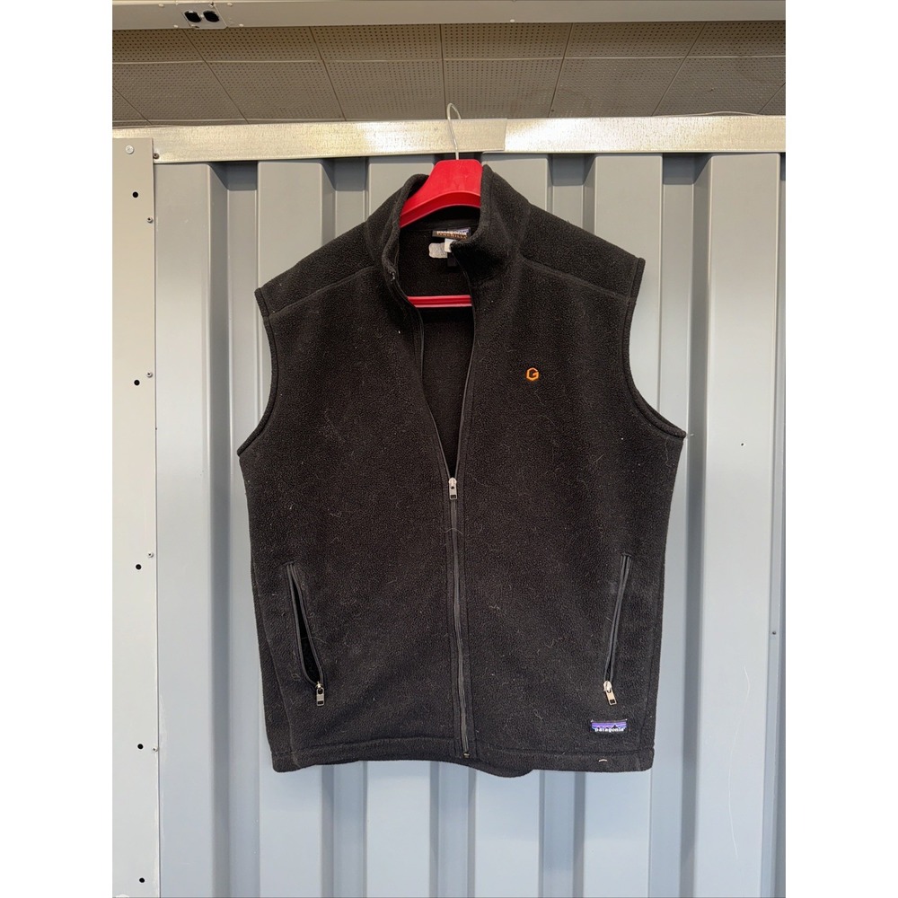 Patagonia Synchilla Vest Mens black Fleece Full‎ Zip Jacket Size XL